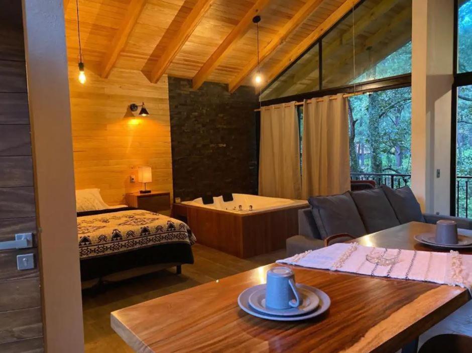 Cabana De Lujo Con Jacuzzi A 10 Min Del Pueblo Мазамитла Экстерьер фото